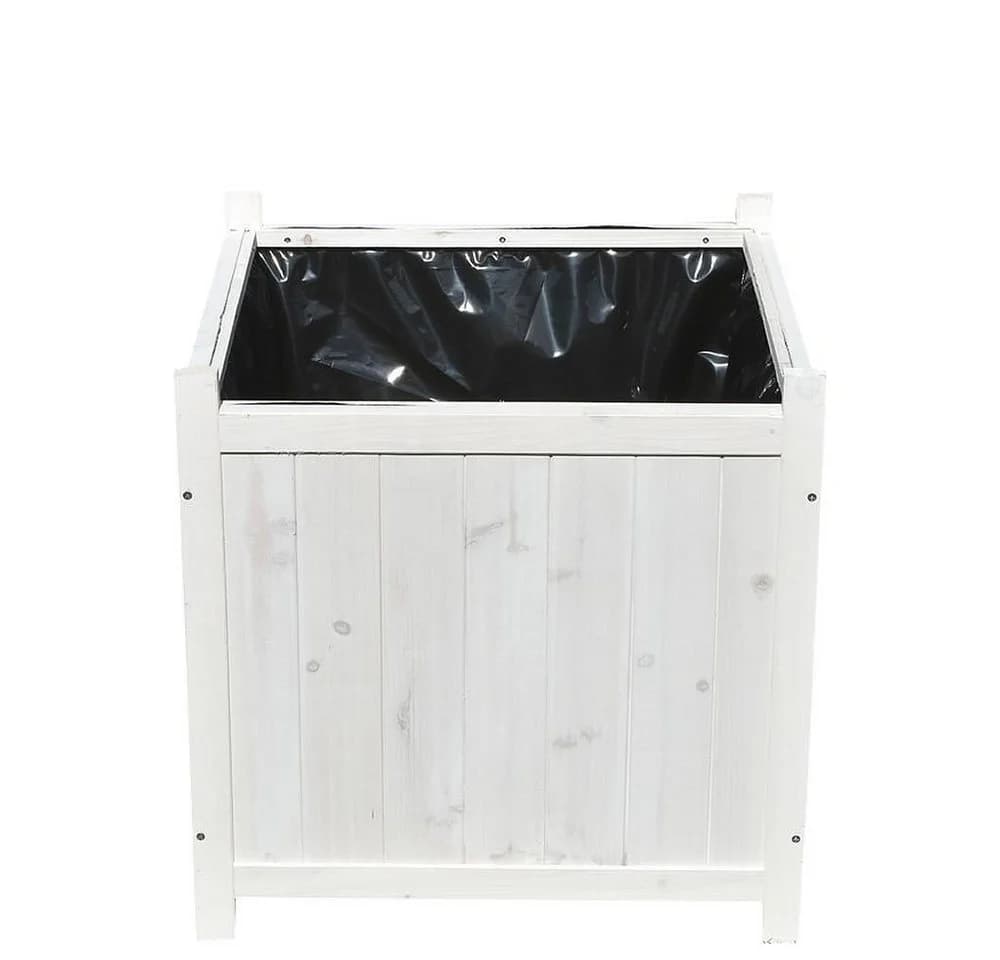 Melko Pflanzkübel Holz 50x50cm Panel-Optik Weiß/Grau/Braun