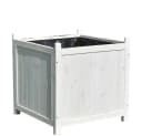 Melko Pflanzkübel Holz 50x50cm Panel-Optik Weiß/Grau/Braun Bild 3