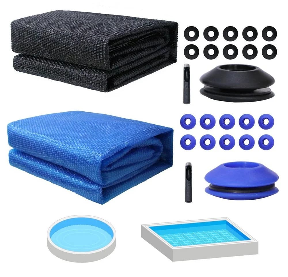 Melko Pool-Abdeckplane Solarfolie mit 10 Ösen PVC Blau/Schwarz - Bild 2