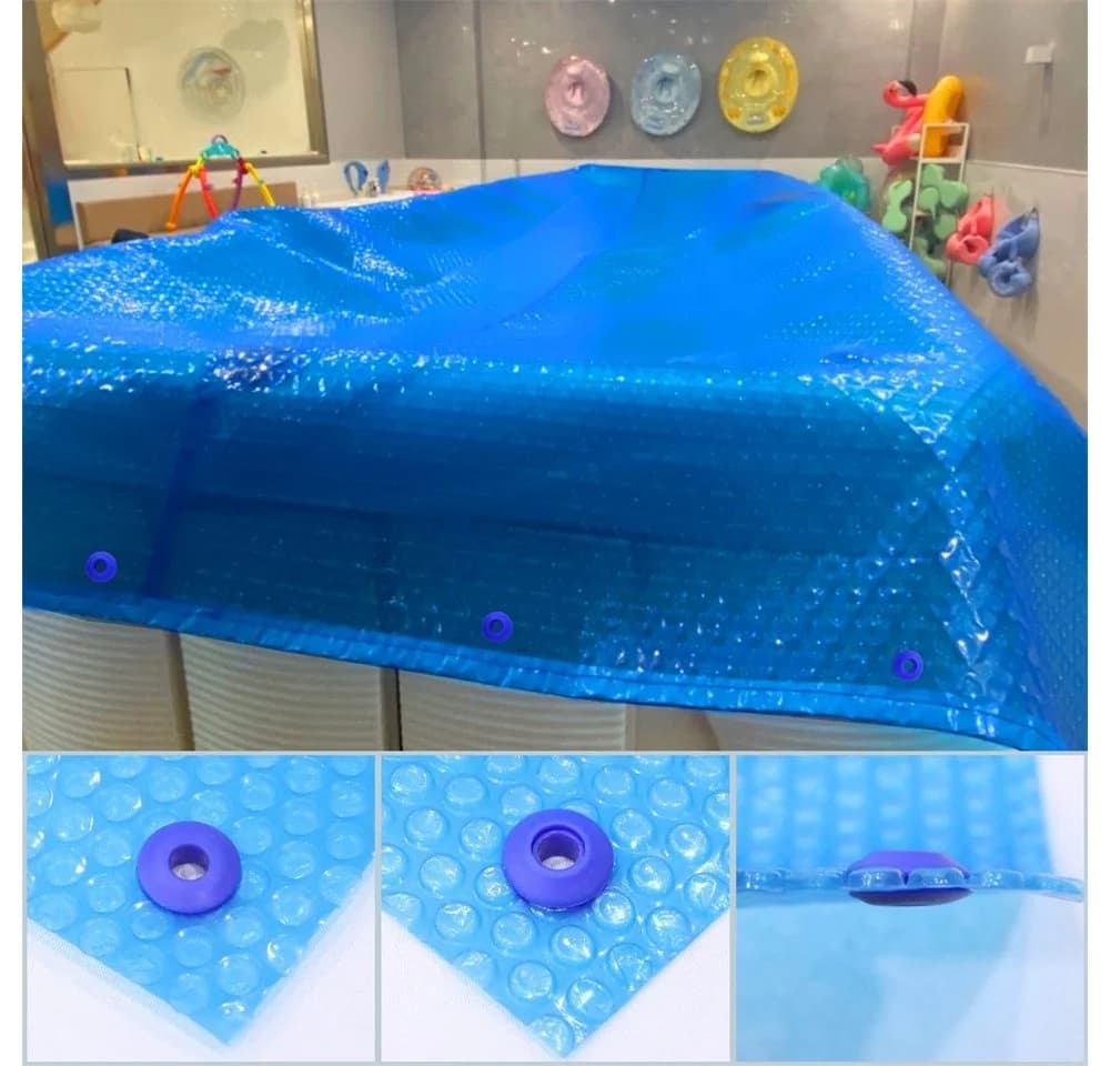 Melko Pool-Abdeckplane Solarfolie mit 10 Ösen PVC Blau/Schwarz - Bild 3