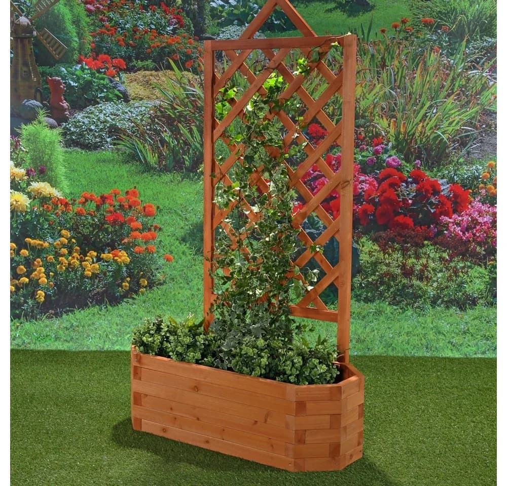 Melko Rosenbogen Rosengitter Spalier mit Blumenkasten 2 Stück