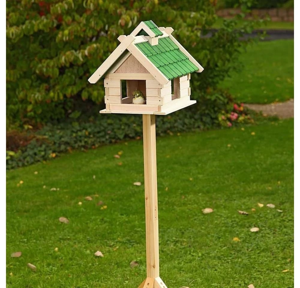Melko Vogelhaus aus Holz Grün/Weiß 44cm