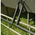 Melko Gartenliege Sonneninsel mit Dach Hocker Kissen Polyrattan Grau Bild 4