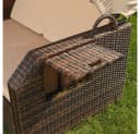 Melko Strandkorb Rattan mit Dach und Fußbank Braun/Beige Bild 4