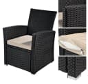 Melko Gartensessel Schwarz Beige Polyrattan Höhenverstellbar Bild 2