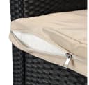 Melko Gartensessel Schwarz Beige Polyrattan Höhenverstellbar Bild 4