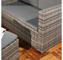 Melko Gartenlounge-Set 2-tlg. Beige Polyrattan Sofa mit Ottomane Bild 3