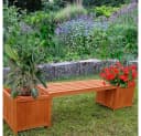 Melko Gartenbank mit 2 Blumenkästen Holz Braun Imprägniert Bild 1