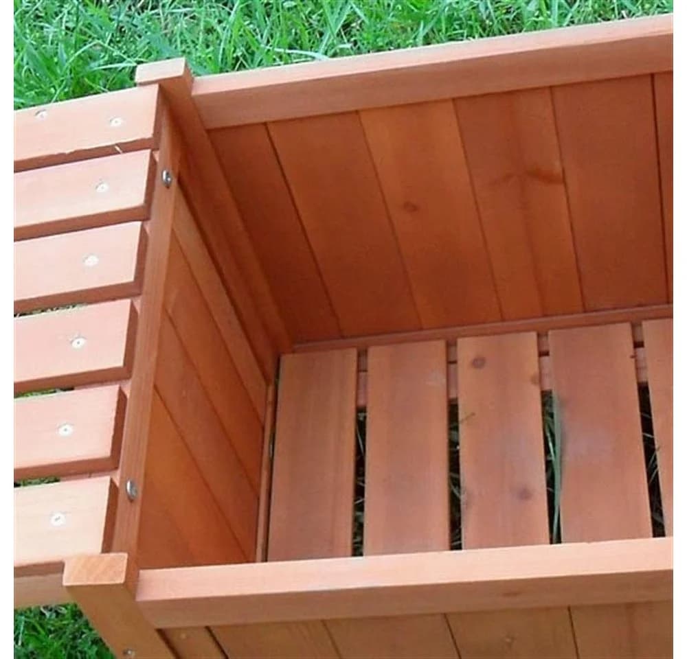 Melko Gartenbank mit 2 Blumenkästen Holz Braun Imprägniert - Bild 5