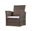 Melko Gartensessel Polyrattan Braun Hochlehner mit Kissen Bild 2