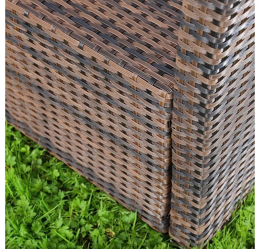 Melko Gartensessel Polyrattan Braun Hochlehner mit Kissen - Bild 5