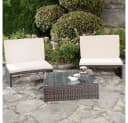 Melko Gartenlounge-Set 2 Sessel Tisch Braun Polyrattan Bild 3