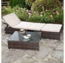 Melko Gartenlounge-Set 2 Sessel Tisch Braun Polyrattan Bild 5