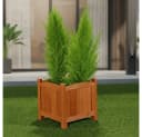 Melko Pflanzkübel Blumenkasten Blumentopf Pflanztrog aus Holz in Braun Bild 2