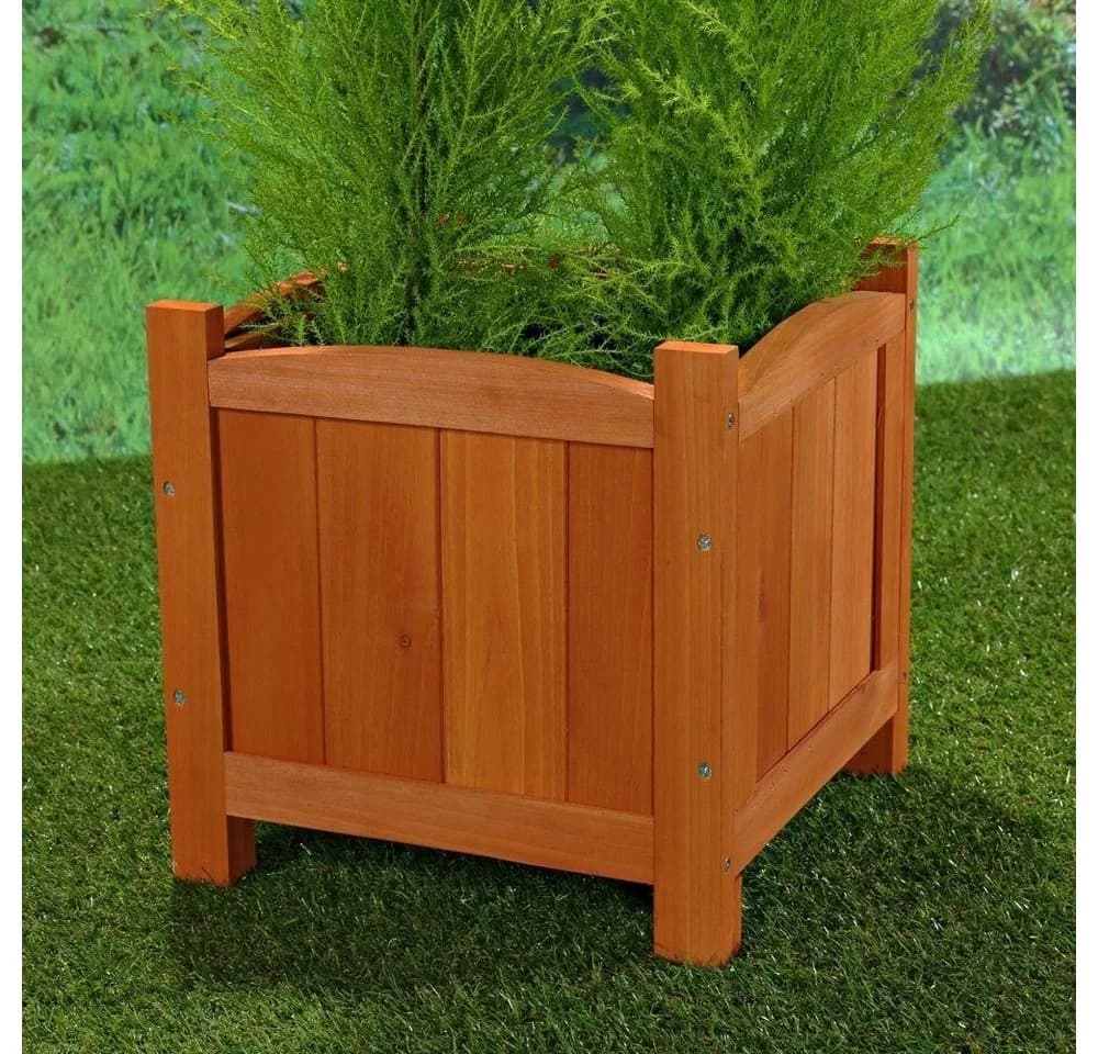 Melko Pflanzkübel Blumenkasten Blumentopf Pflanztrog aus Holz in Braun - Bild 4