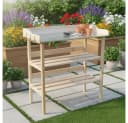 Melko Pflanztisch Gartentisch mit Ablage & Haken Fichtenholz Bild 2
