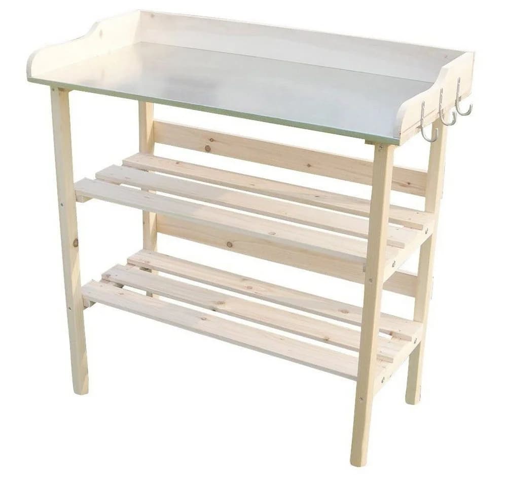 Melko Pflanztisch Gartentisch mit Ablage & Haken Fichtenholz - Bild 5