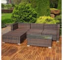 Melko Gartenlounge-Set 5-tlg. Polyrattan Sitzgruppe mit Glas Bild 4