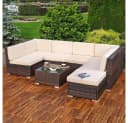 Melko Gartenlounge-Set 8-tlg. Polyrattan Lounge mit Kissen Bild 1