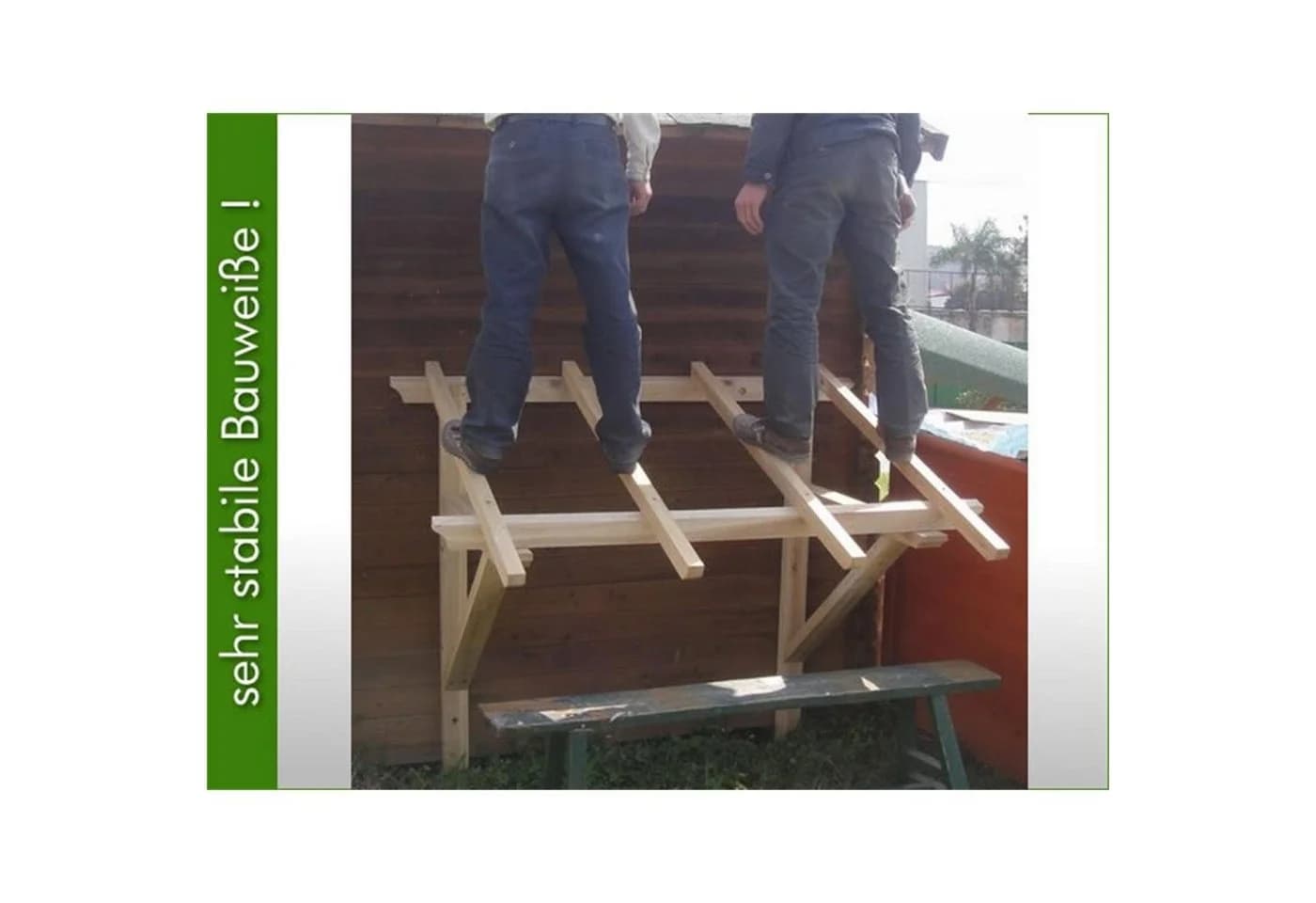 Melko Pultvordach Haustürvordach Holz 205 cm - Bild 3