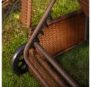 Melko Gartenliege Polyrattan mit Kissen & Kopfstütze Braun Bild 1