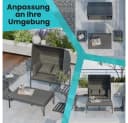 Melko Gartenlounge-Set Sonneninsel inkl. Sonnendach Aluminium Grau Bild 1