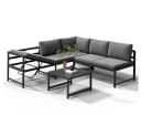 Melko Gartenlounge-Set Ecklounge mit Liegefunktion Aluminium Sitzgruppe wetterfest Grau Bild 2