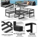 Melko Gartenlounge-Set Ecklounge mit Liegefunktion Aluminium Sitzgruppe wetterfest Grau Bild 4