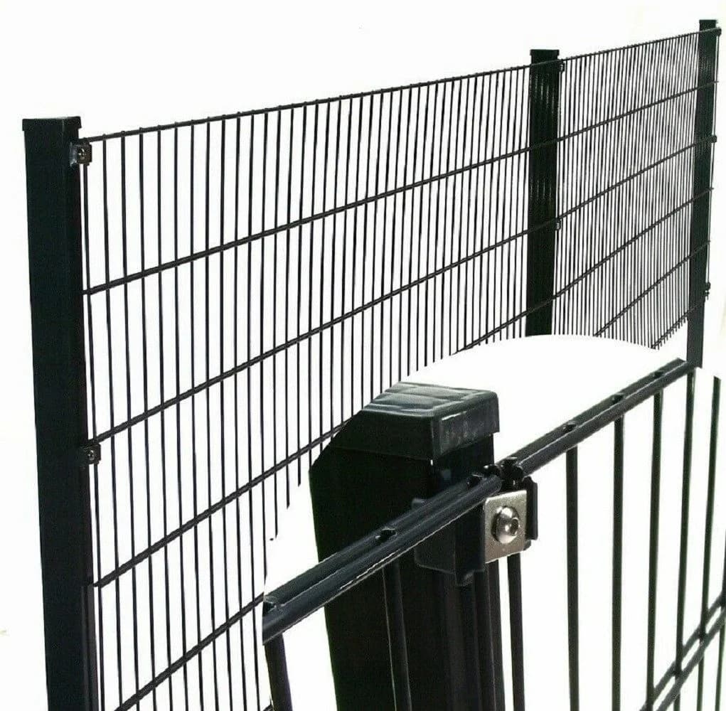 Apex Doppelstabmattenzaun Komplettset Anthrazit mit Pfosten - Bild 2