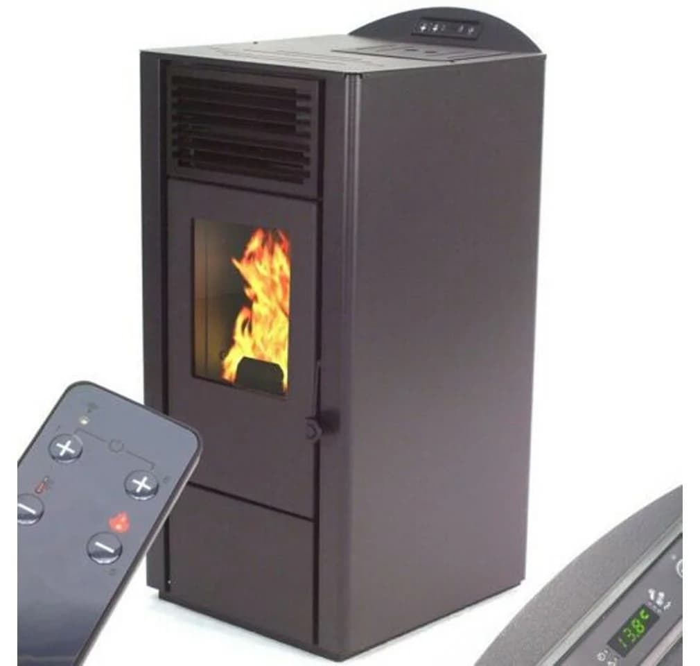 Apex Pelletofen 9,5 kW Schwarz mit Fernbedienung und ECO-Modus - Bild 2