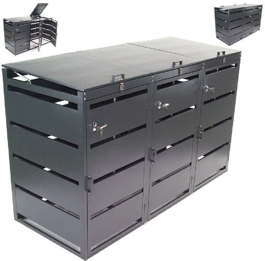 Apex Mülltonnenbox 3er 240L Anthrazitgrau - Bild 2