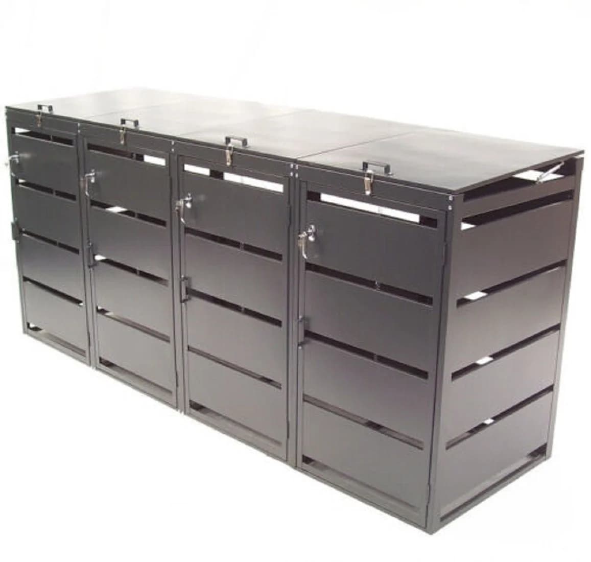 Apex Mülltonnenbox 4er 240L Anthrazitgrau Stahl - Bild 4