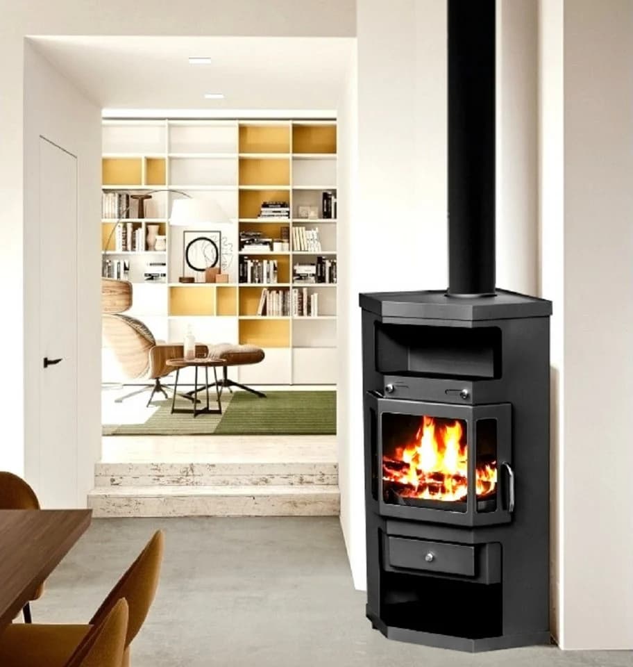 Apex Panorama Kaminofen 9kW Holzofen 3 Scheiben 3 seitig Heizofen 56320 - Bild 2