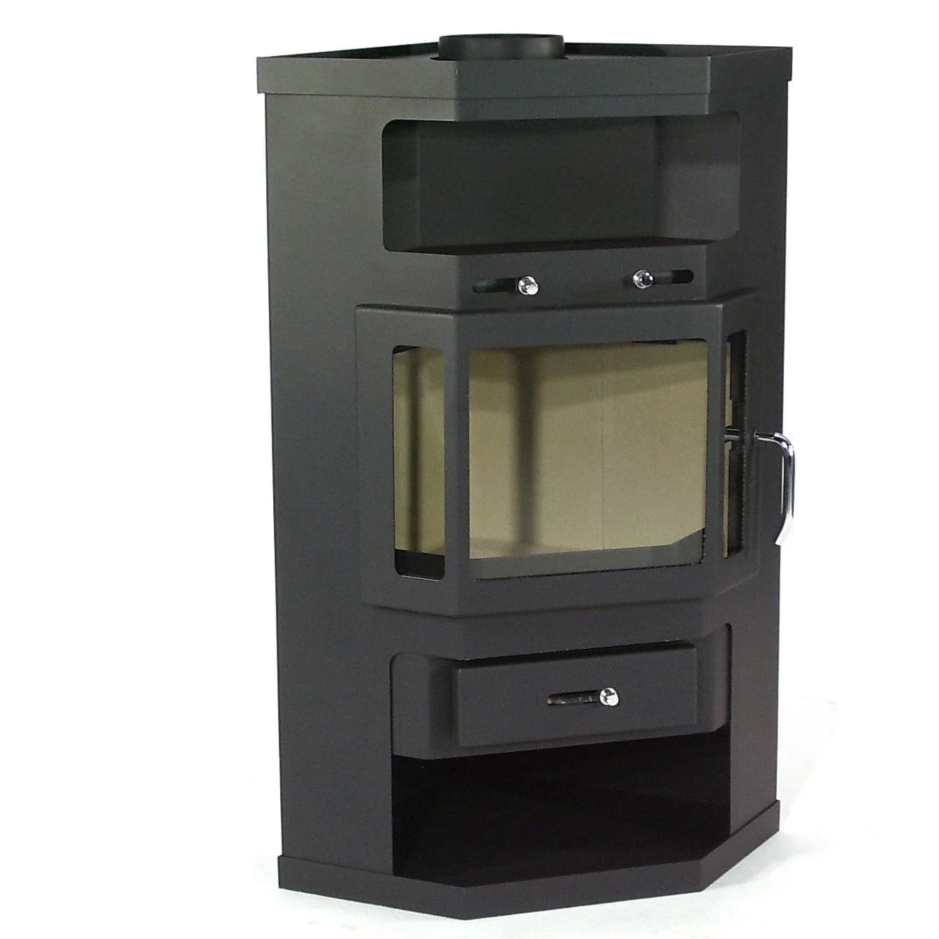 Apex Panorama Kaminofen 9kW Holzofen 3 Scheiben 3 seitig Heizofen 56320 - Bild 3