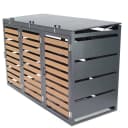 Apex Mülltonnenbox 3-fach 240L WPC Holzoptik Anthrazitgrau Bild 1