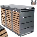 Apex Mülltonnenbox 3-fach 240L WPC Holzoptik Anthrazitgrau Bild 2