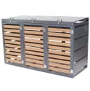 Apex Mülltonnenbox 3-fach 240L WPC Holzoptik Anthrazitgrau Bild 3