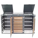 Apex Mülltonnenbox 3-fach 240L WPC Holzoptik Anthrazitgrau Bild 5