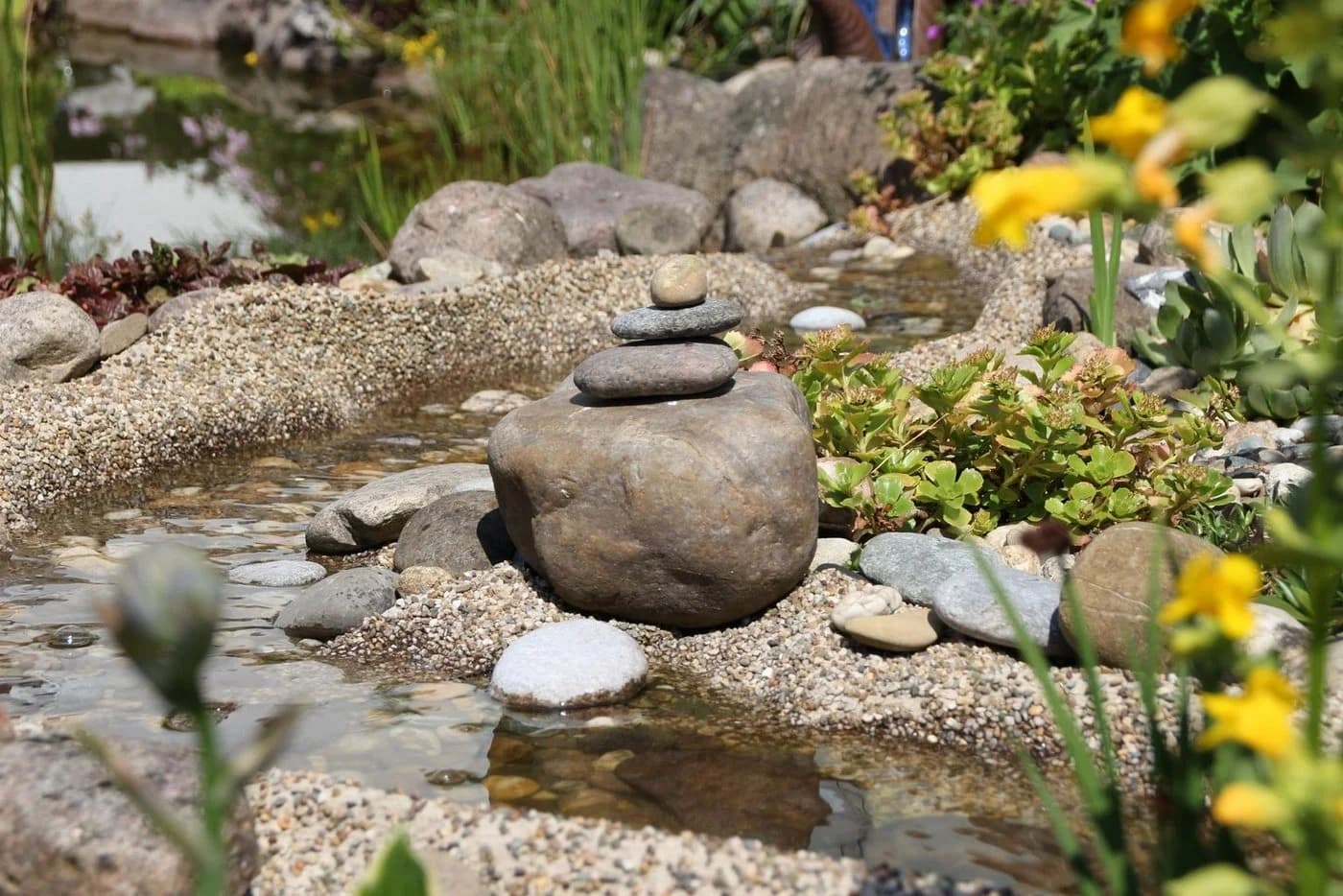 Aquagart Steinfolie Sandfarben Teichrand Bachlauf - Bild 5