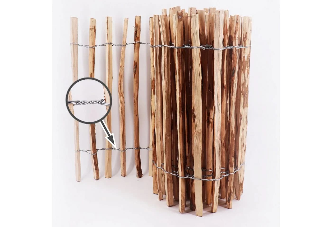 Aquagart Staketenzaun 5m Komplett Set 80cm mit 5 Holzpfosten