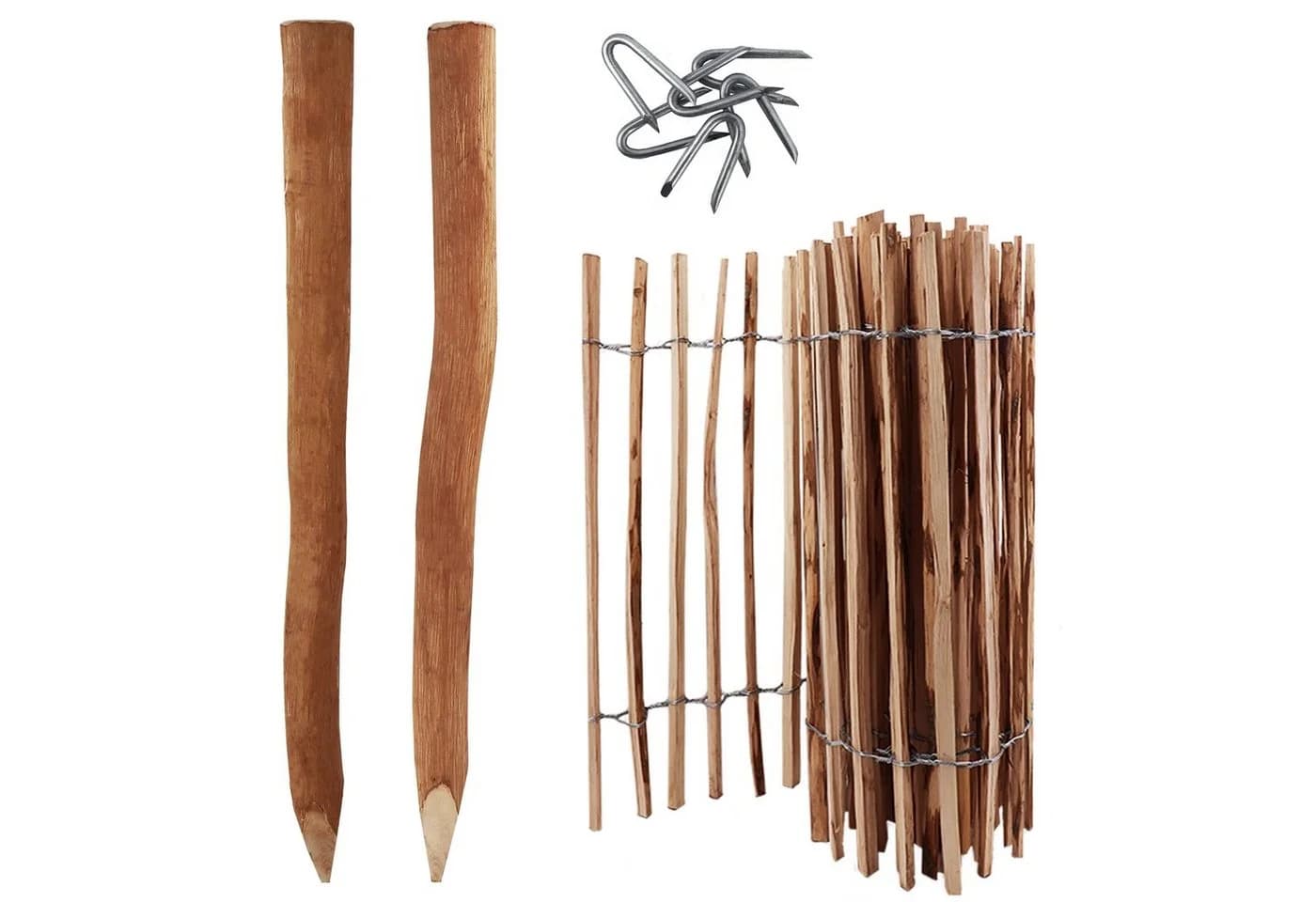 Aquagart Staketenzaun 5m Komplett Set 80cm mit 5 Holzpfosten - Bild 2