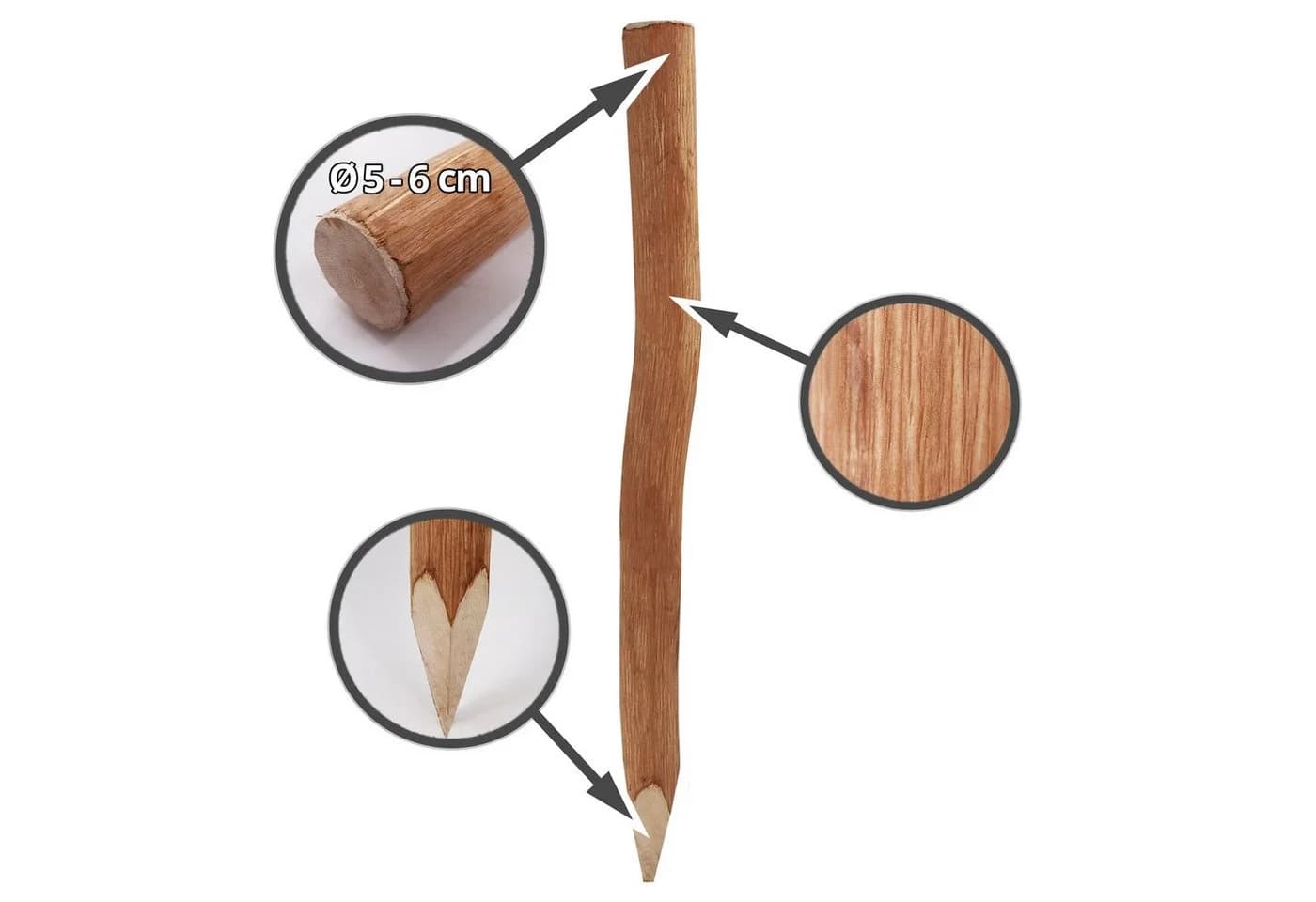 Aquagart Staketenzaun 5m Komplett Set 80cm mit 5 Holzpfosten - Bild 4