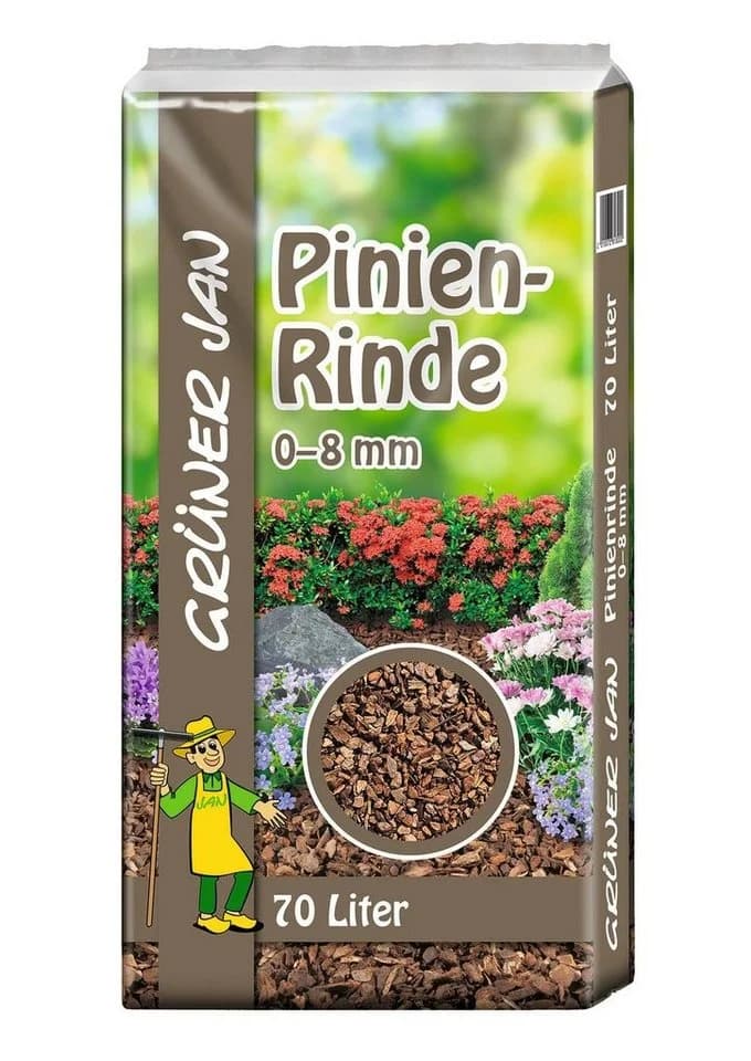 BURI Rindenmulch Pinienrinde 70 L 2-8mm Körnung Pinienmulch Dekorrinde Rindenmulch