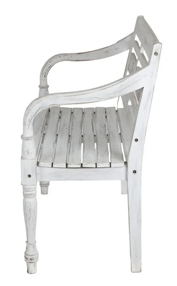 BURI Teak-Gartenbank 2-Sitzer Weißgewaschen - Bild 5
