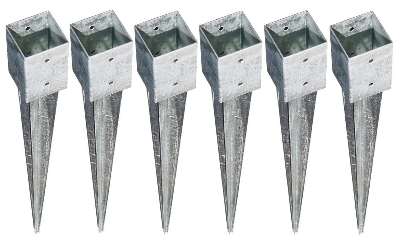 BURI 6x Einschlagbodenhülse 7x7 cm Feuerverzinkt - Bild 2