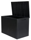 BURI Auflagenbox Balkon-Truhe Holzoptik Anthrazit-Braun Aufbewahrungsbox Bild 2