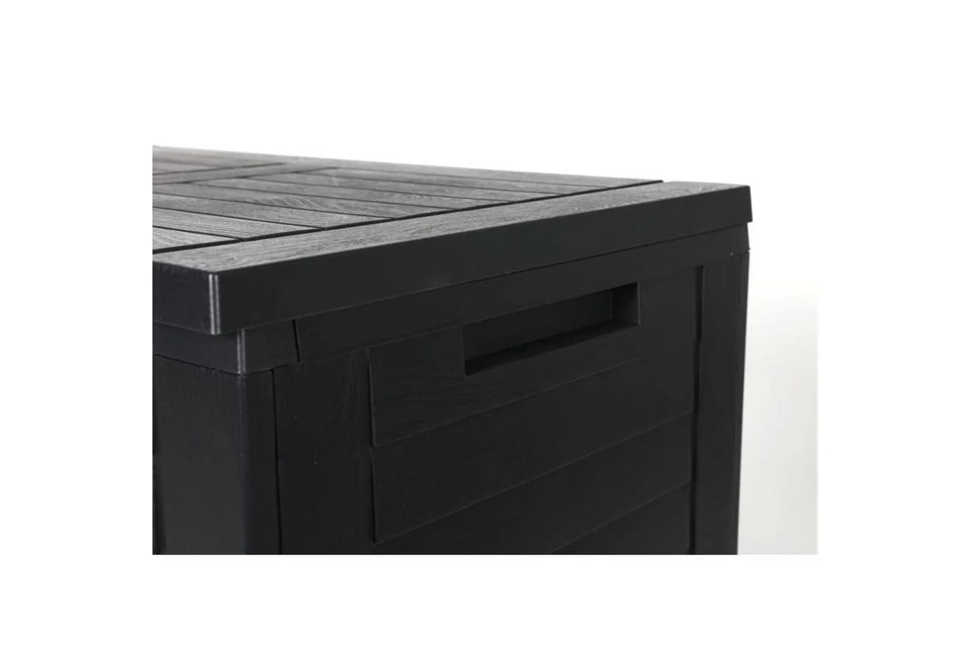 BURI Auflagenbox Balkon-Truhe Holzoptik Anthrazit-Braun Aufbewahrungsbox - Bild 4