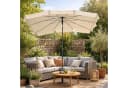 BURI Sonnenschirm Beige Natur 210x140 cm Rechteckig Knickbar Bild 1