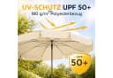 BURI Sonnenschirm Beige Natur 210x140 cm Rechteckig Knickbar Bild 3