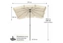 BURI Sonnenschirm Beige Natur 210x140 cm Rechteckig Knickbar Bild 5
